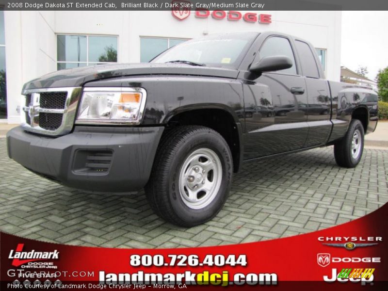 Brilliant Black / Dark Slate Gray/Medium Slate Gray 2008 Dodge Dakota ST Extended Cab