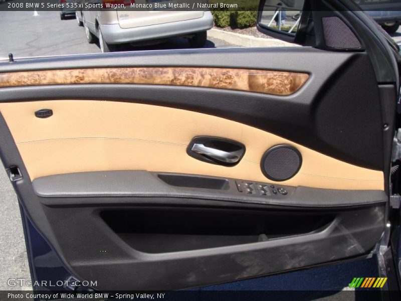 Monaco Blue Metallic / Natural Brown 2008 BMW 5 Series 535xi Sports Wagon