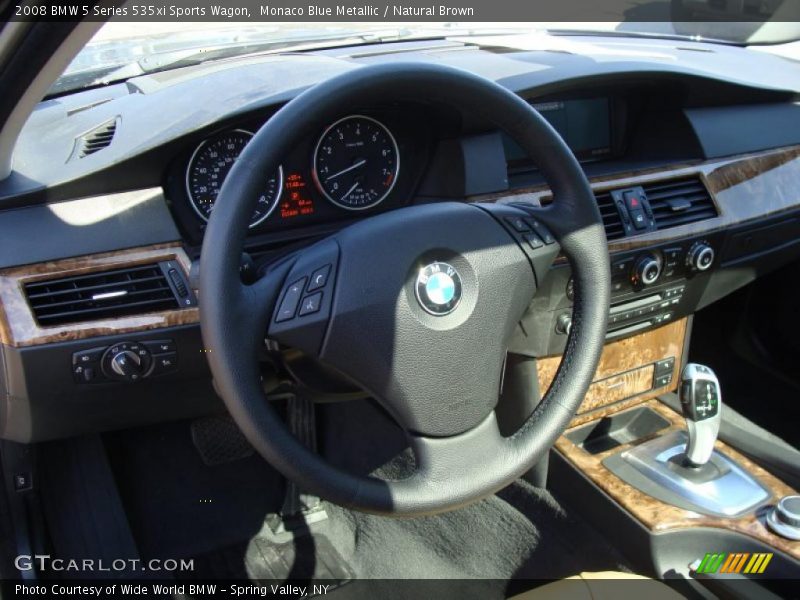 Monaco Blue Metallic / Natural Brown 2008 BMW 5 Series 535xi Sports Wagon