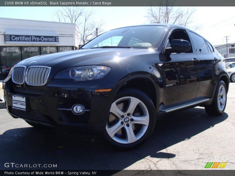 Black Sapphire Metallic / Sand Beige 2008 BMW X6 xDrive50i