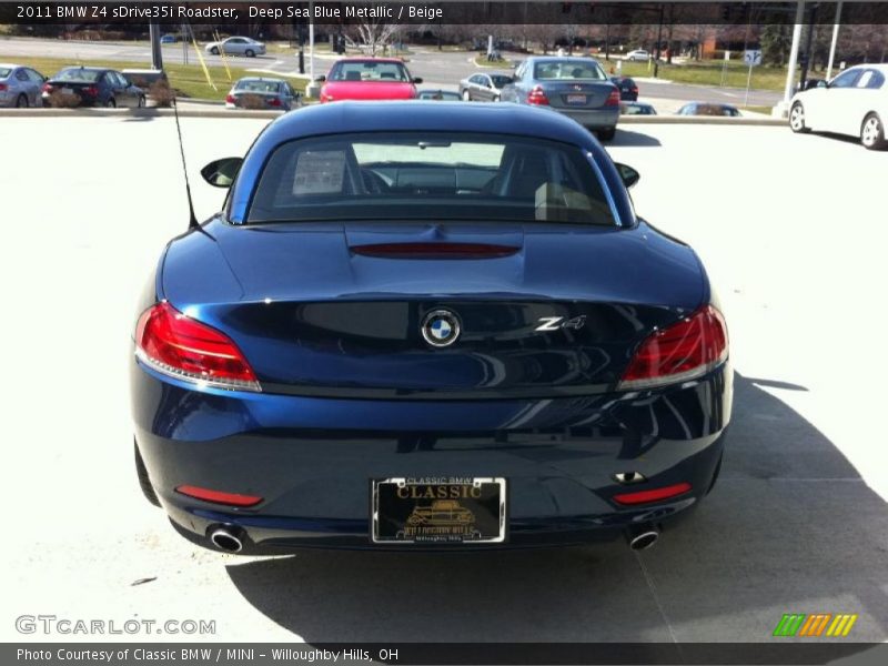 Deep Sea Blue Metallic / Beige 2011 BMW Z4 sDrive35i Roadster