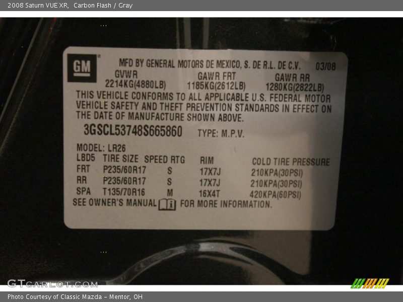 Carbon Flash / Gray 2008 Saturn VUE XR