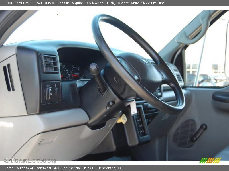Oxford White / Medium Flint 2008 Ford F750 Super Duty XL Chassis Regular Cab Moving Truck