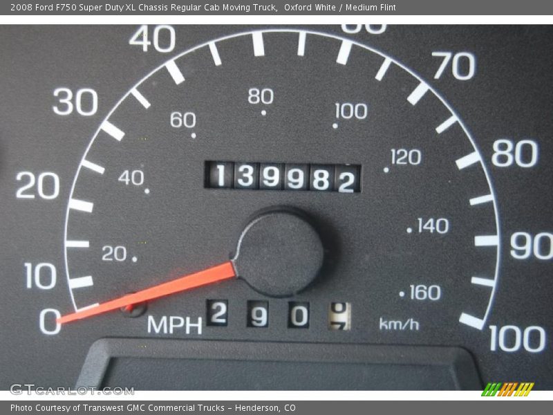 Oxford White / Medium Flint 2008 Ford F750 Super Duty XL Chassis Regular Cab Moving Truck