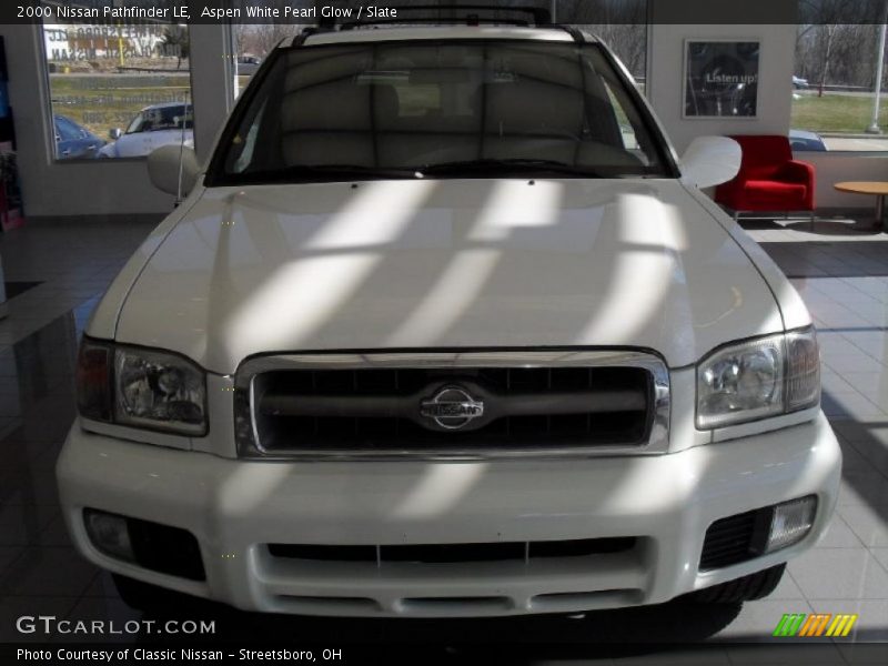 Aspen White Pearl Glow / Slate 2000 Nissan Pathfinder LE