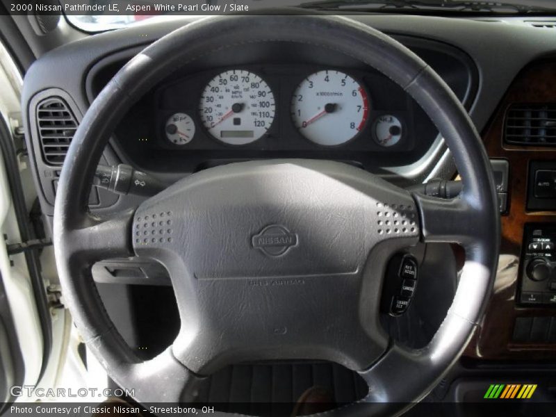 Aspen White Pearl Glow / Slate 2000 Nissan Pathfinder LE