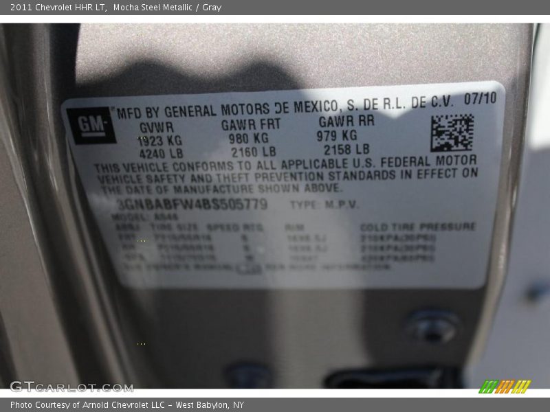 Mocha Steel Metallic / Gray 2011 Chevrolet HHR LT