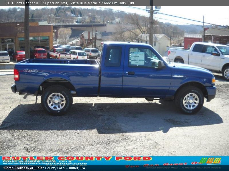 Vista Blue Metallic / Medium Dark Flint 2011 Ford Ranger XLT SuperCab 4x4