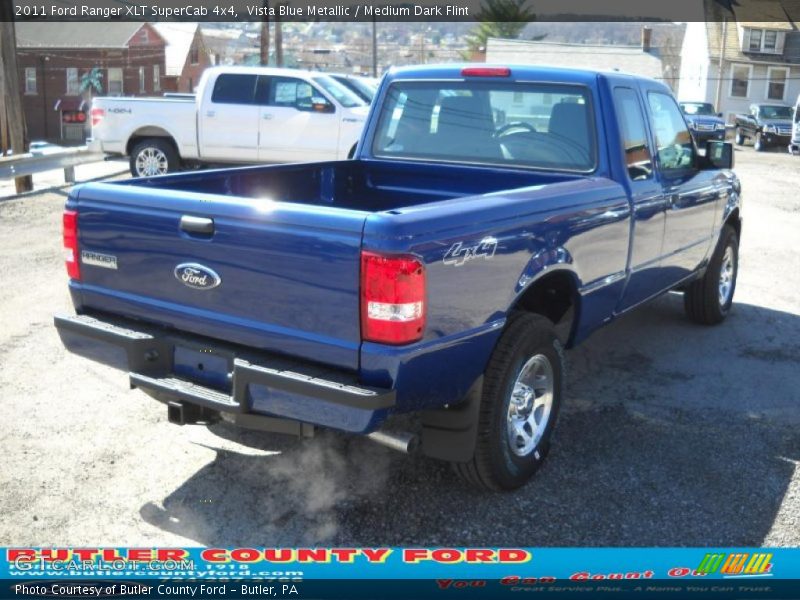 Vista Blue Metallic / Medium Dark Flint 2011 Ford Ranger XLT SuperCab 4x4