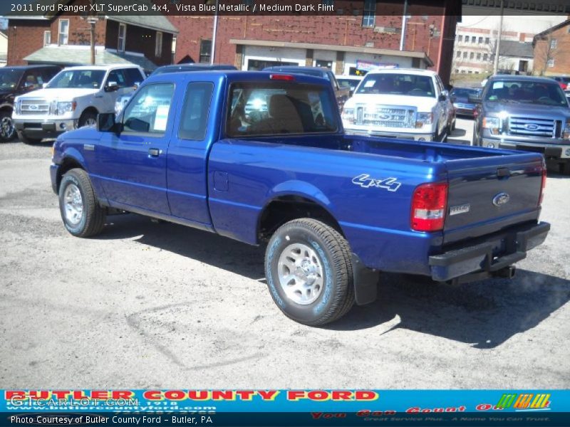 Vista Blue Metallic / Medium Dark Flint 2011 Ford Ranger XLT SuperCab 4x4