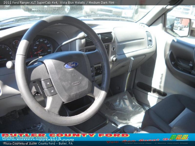 Vista Blue Metallic / Medium Dark Flint 2011 Ford Ranger XLT SuperCab 4x4