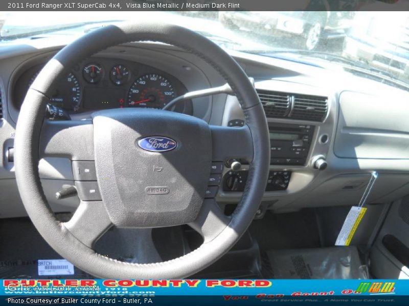 Vista Blue Metallic / Medium Dark Flint 2011 Ford Ranger XLT SuperCab 4x4
