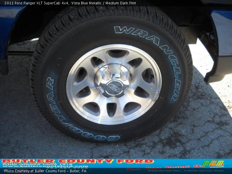 Vista Blue Metallic / Medium Dark Flint 2011 Ford Ranger XLT SuperCab 4x4