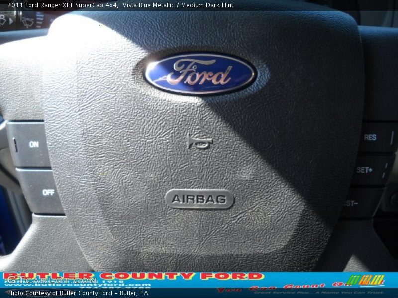Vista Blue Metallic / Medium Dark Flint 2011 Ford Ranger XLT SuperCab 4x4