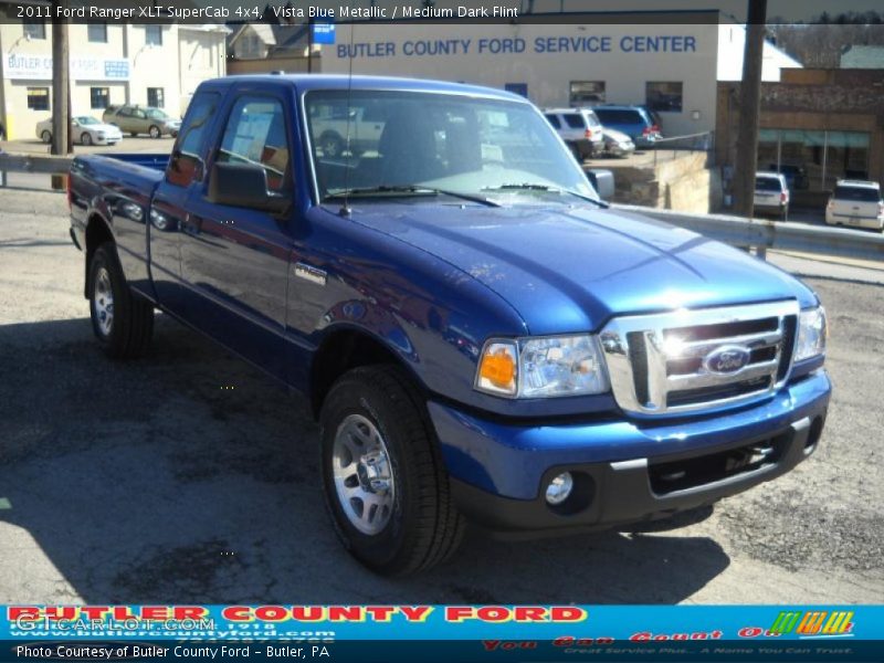 Vista Blue Metallic / Medium Dark Flint 2011 Ford Ranger XLT SuperCab 4x4