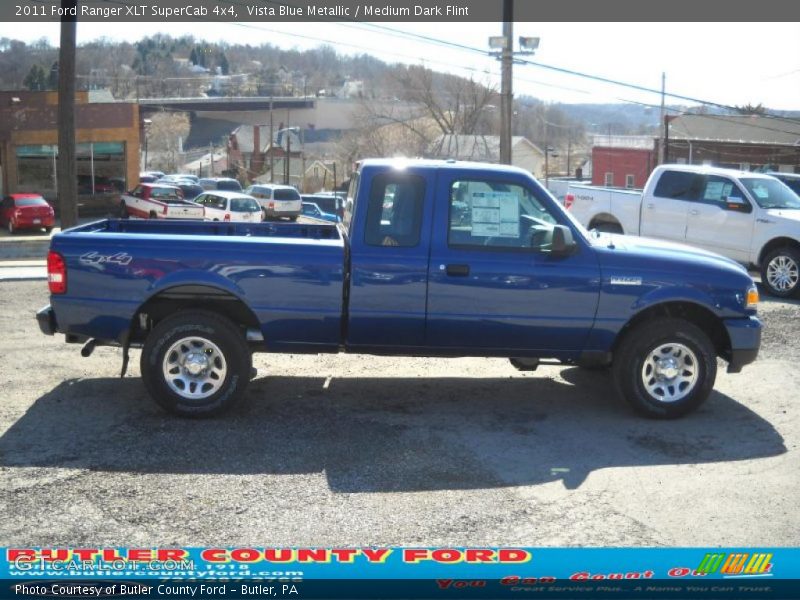 Vista Blue Metallic / Medium Dark Flint 2011 Ford Ranger XLT SuperCab 4x4