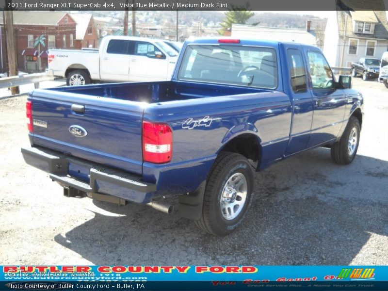 Vista Blue Metallic / Medium Dark Flint 2011 Ford Ranger XLT SuperCab 4x4