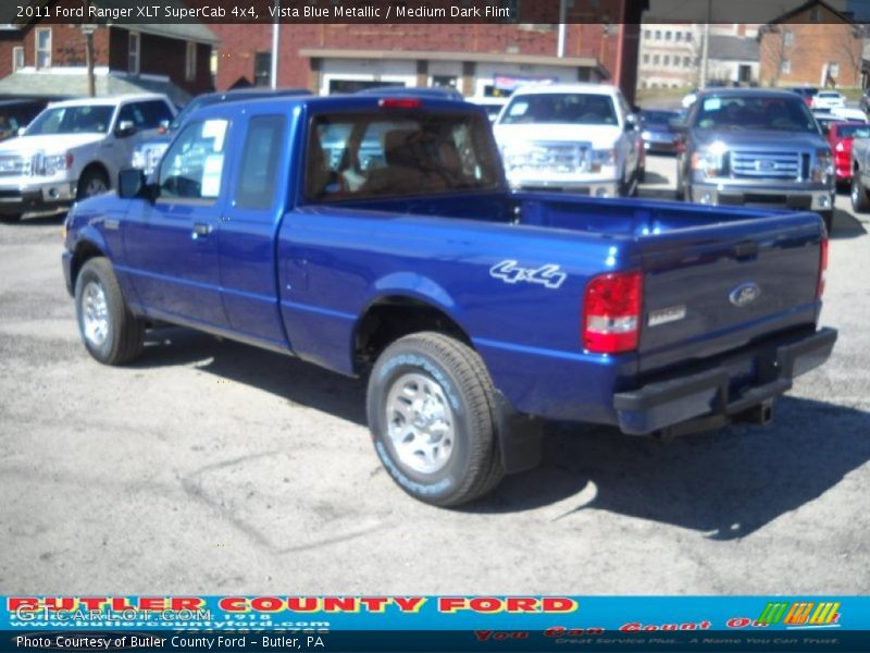 Vista Blue Metallic / Medium Dark Flint 2011 Ford Ranger XLT SuperCab 4x4