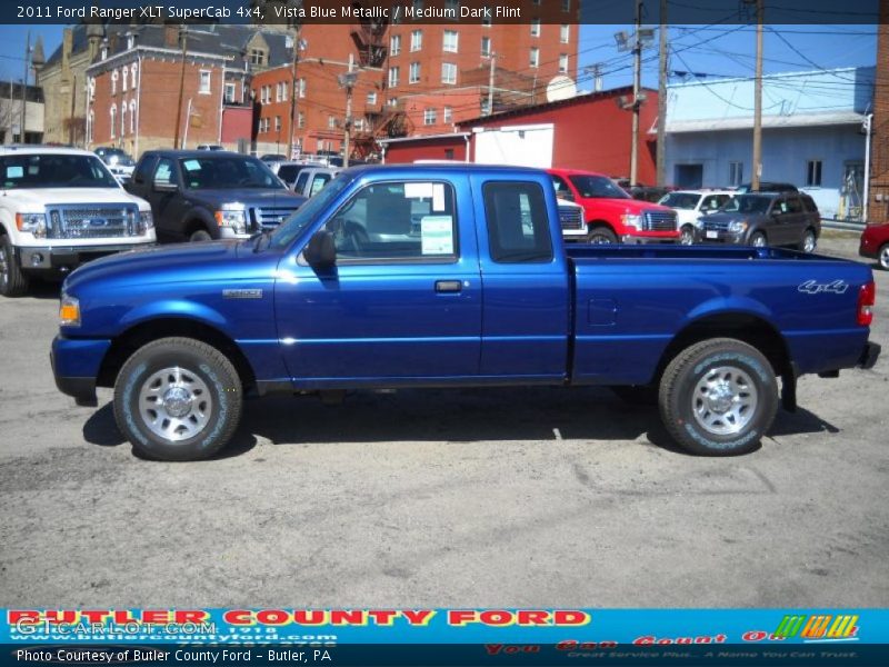 Vista Blue Metallic / Medium Dark Flint 2011 Ford Ranger XLT SuperCab 4x4
