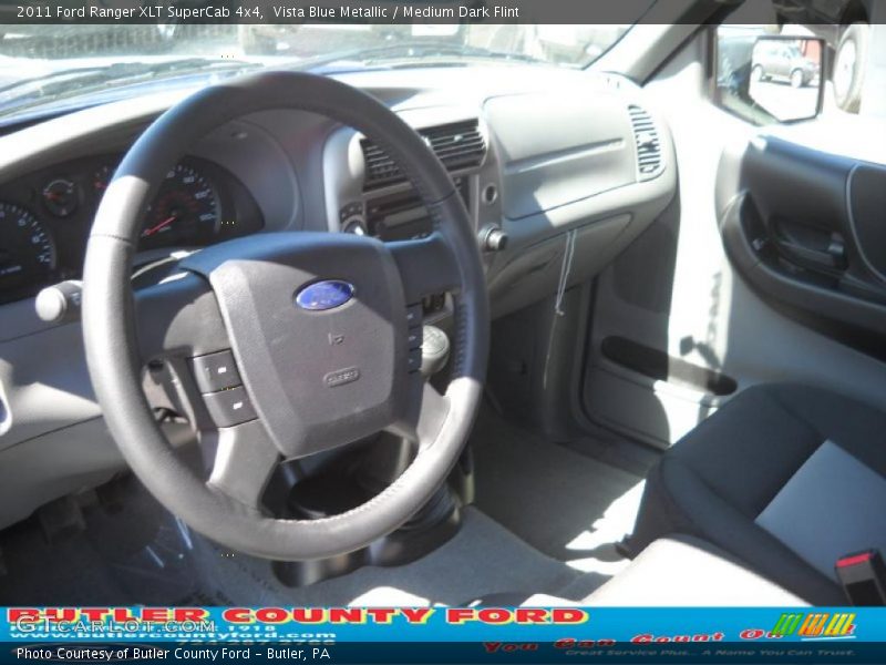 Vista Blue Metallic / Medium Dark Flint 2011 Ford Ranger XLT SuperCab 4x4