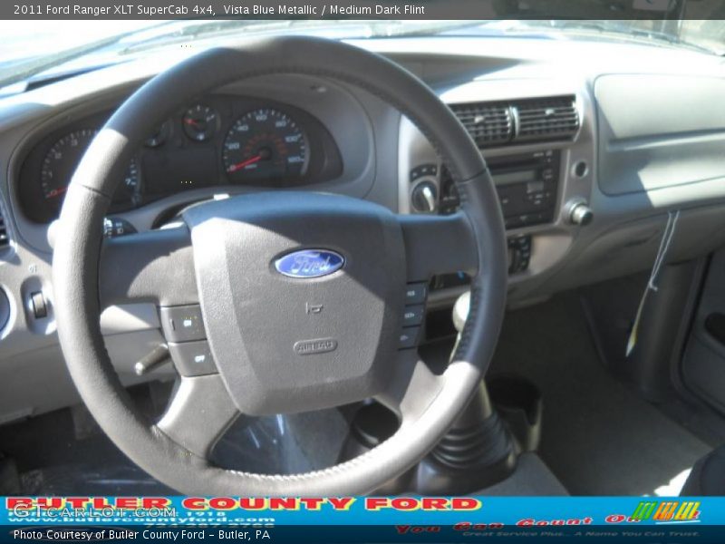 Vista Blue Metallic / Medium Dark Flint 2011 Ford Ranger XLT SuperCab 4x4