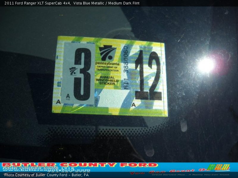 Vista Blue Metallic / Medium Dark Flint 2011 Ford Ranger XLT SuperCab 4x4