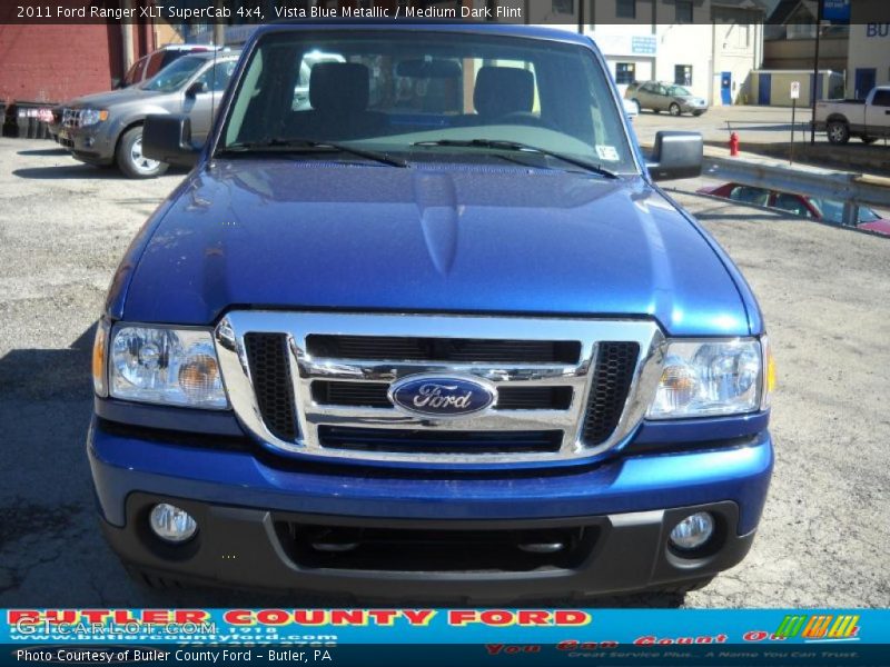 Vista Blue Metallic / Medium Dark Flint 2011 Ford Ranger XLT SuperCab 4x4