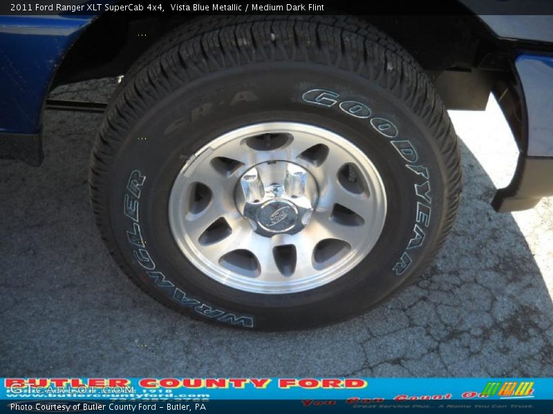 Vista Blue Metallic / Medium Dark Flint 2011 Ford Ranger XLT SuperCab 4x4