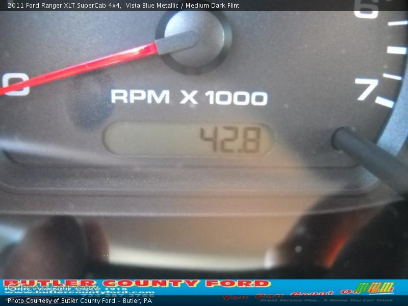 Vista Blue Metallic / Medium Dark Flint 2011 Ford Ranger XLT SuperCab 4x4