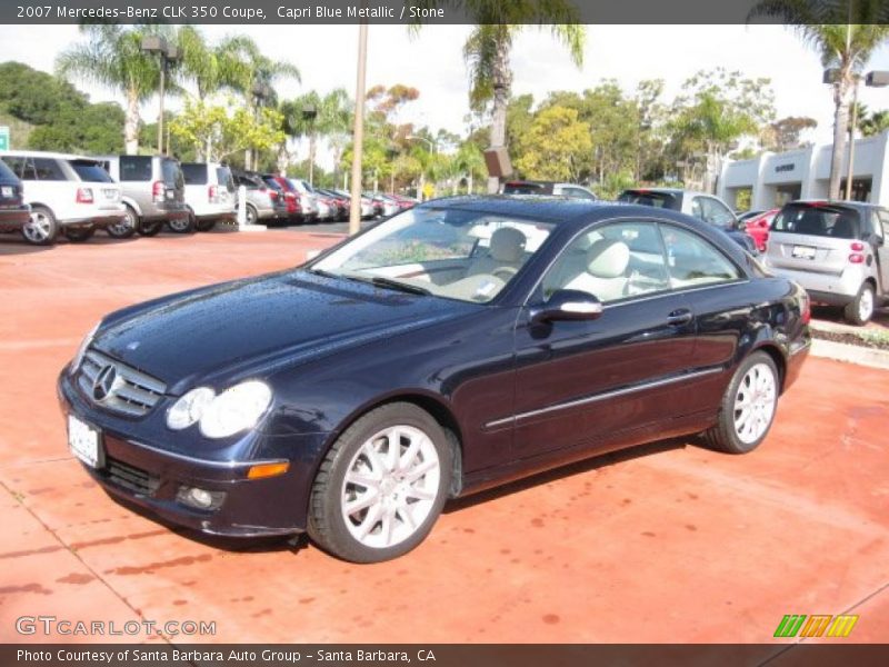 Capri Blue Metallic / Stone 2007 Mercedes-Benz CLK 350 Coupe