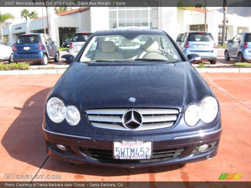 Capri Blue Metallic / Stone 2007 Mercedes-Benz CLK 350 Coupe