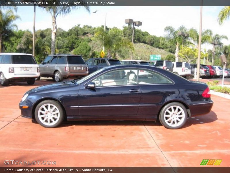 Capri Blue Metallic / Stone 2007 Mercedes-Benz CLK 350 Coupe