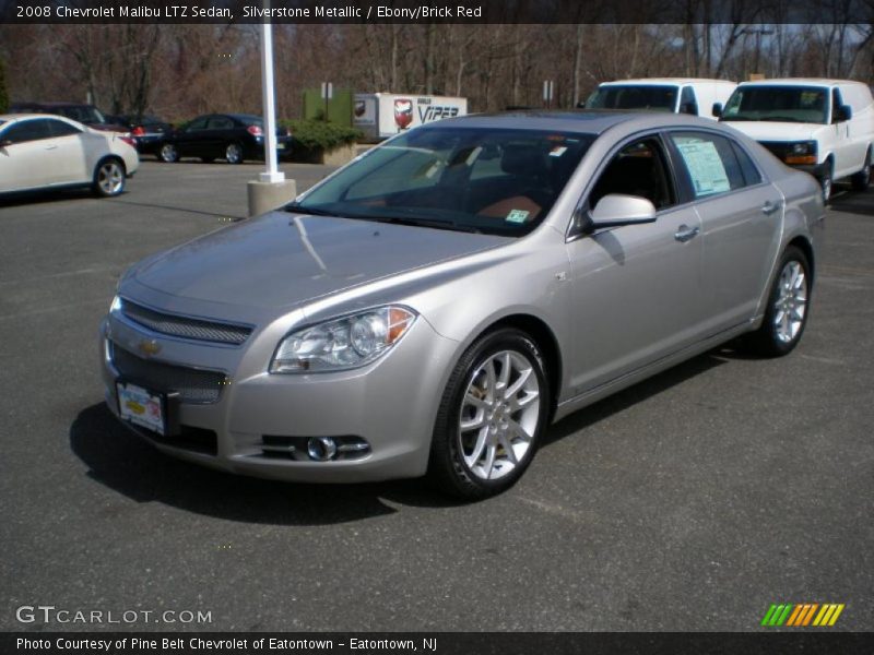 Silverstone Metallic / Ebony/Brick Red 2008 Chevrolet Malibu LTZ Sedan