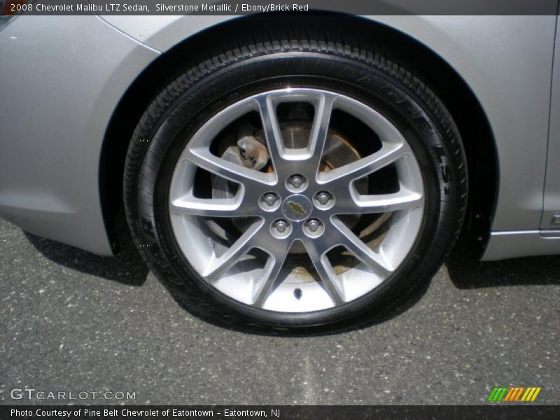 Silverstone Metallic / Ebony/Brick Red 2008 Chevrolet Malibu LTZ Sedan