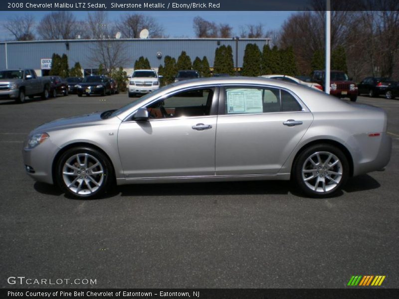 Silverstone Metallic / Ebony/Brick Red 2008 Chevrolet Malibu LTZ Sedan