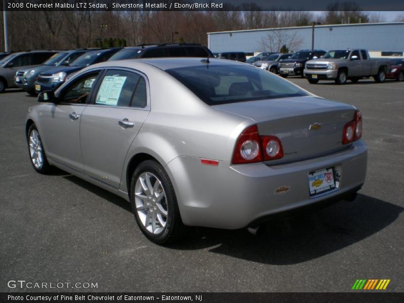Silverstone Metallic / Ebony/Brick Red 2008 Chevrolet Malibu LTZ Sedan