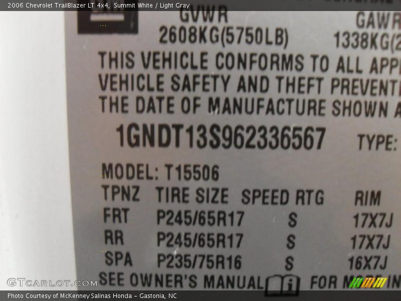 Summit White / Light Gray 2006 Chevrolet TrailBlazer LT 4x4