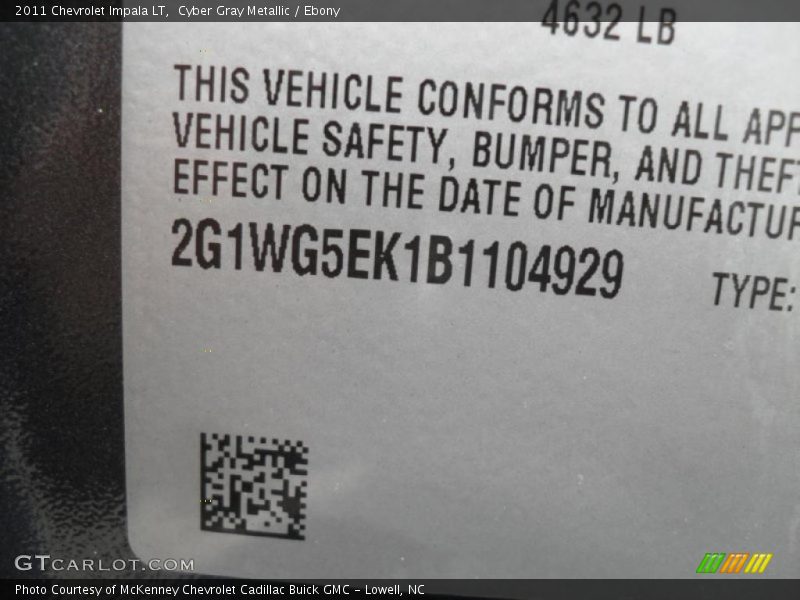 Cyber Gray Metallic / Ebony 2011 Chevrolet Impala LT