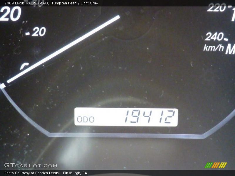Tungsten Pearl / Light Gray 2009 Lexus RX 350 AWD