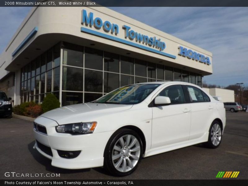 Wicked White / Black 2008 Mitsubishi Lancer GTS