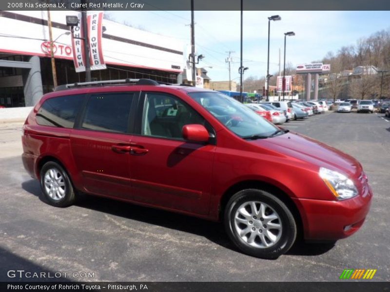 Claret Red Metallic / Gray 2008 Kia Sedona LX
