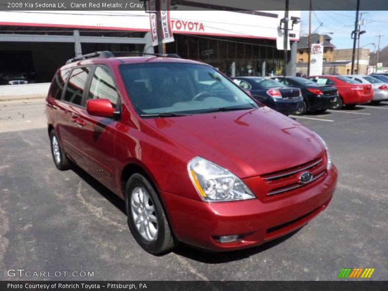 Claret Red Metallic / Gray 2008 Kia Sedona LX