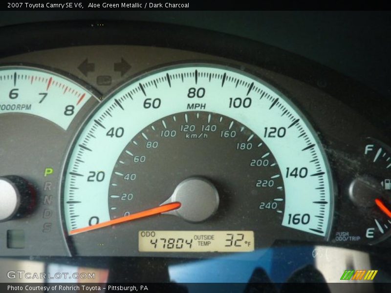 Aloe Green Metallic / Dark Charcoal 2007 Toyota Camry SE V6