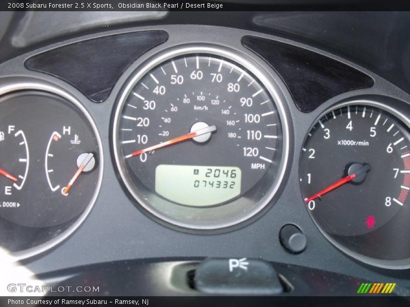 Obsidian Black Pearl / Desert Beige 2008 Subaru Forester 2.5 X Sports