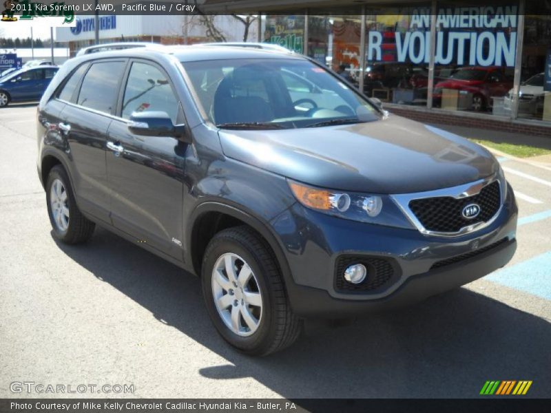 Pacific Blue / Gray 2011 Kia Sorento LX AWD