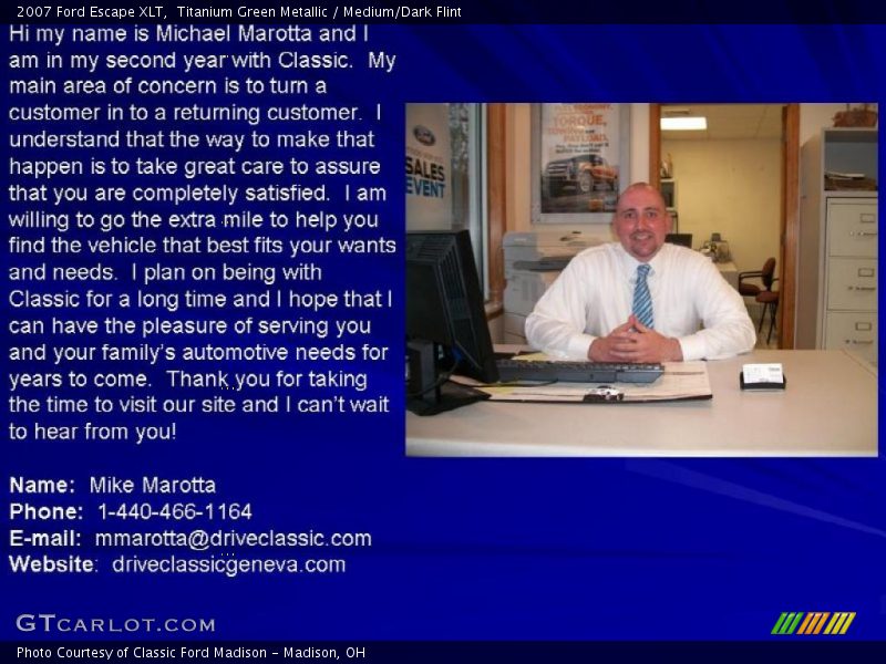 Titanium Green Metallic / Medium/Dark Flint 2007 Ford Escape XLT