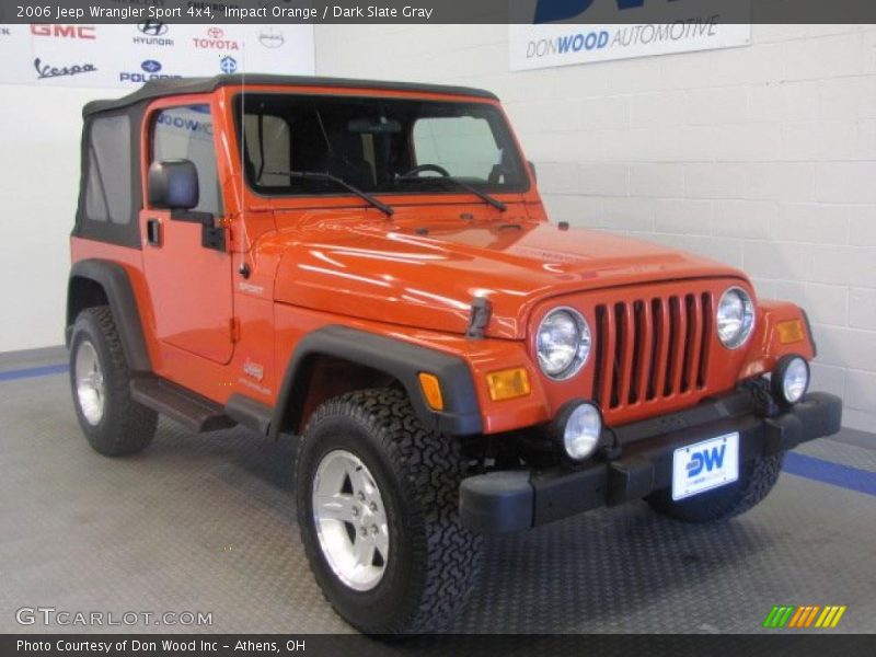 Impact Orange / Dark Slate Gray 2006 Jeep Wrangler Sport 4x4