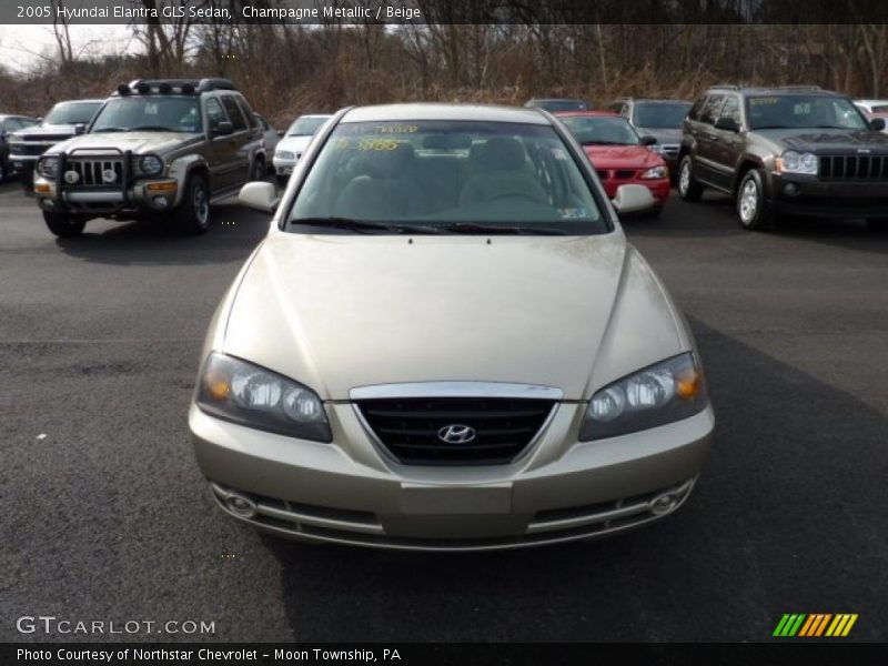 Champagne Metallic / Beige 2005 Hyundai Elantra GLS Sedan