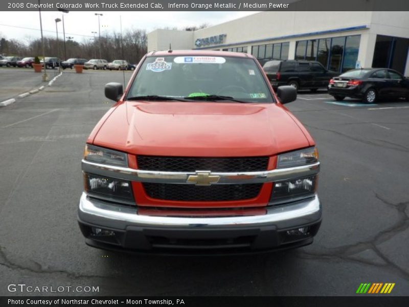 Inferno Orange Metallic / Medium Pewter 2008 Chevrolet Colorado Work Truck Extended Cab