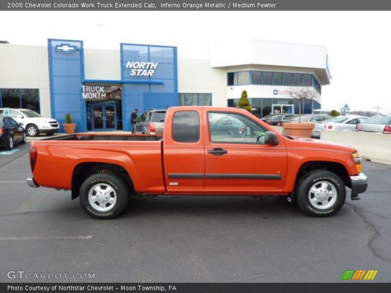 Inferno Orange Metallic / Medium Pewter 2008 Chevrolet Colorado Work Truck Extended Cab